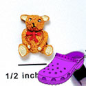 CROC-2653 - Bear Sitting Tie Red Mini - Crocs<SMALL><SUP>TM</SUP></SMALL> Decoration Charm (12 per package)