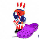 CROC-2654 - Uncle Sam Bear USA Mini - Crocs<SMALL><SUP>TM</SUP></SMALL> Decoration Charm (12 per package)