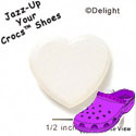 CROC-2674 - Heart Flat White Large - Crocs<SMALL><SUP>TM</SUP></SMALL> Decoration Charm (12 per package)