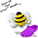 CROC-2792 - Bee Front Yellow - Crocs<SMALL><SUP>TM</SUP></SMALL> Decoration Charm (12 per package)