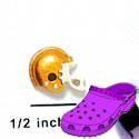 CROC-3143* - Football Helmet Gold Mini - Crocs<SMALL><SUP>TM</SUP></SMALL> Decoration Charm (12 per package)
