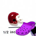 CROC-3149* - Football Helmet Maroon Mini - Crocs<SMALL><SUP>TM</SUP></SMALL> Decoration Charm (12 per package)