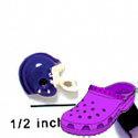 CROC-3150* - Football Helmet Purple Mini - Crocs<SMALL><SUP>TM</SUP></SMALL> Decoration Charm (12 per package)