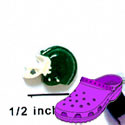 CROC-3151* - Football Helmet Green Mini - Crocs<SMALL><SUP>TM</SUP></SMALL> Decoration Charm (12 per package)