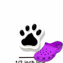 CROC-3152 - Paw Black Mini - Crocs<SMALL><SUP>TM</SUP></SMALL> Decoration Charm (12 per package)