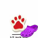 CROC-3155 - Paw Red Mini - Crocs<SMALL><SUP>TM</SUP></SMALL> Decoration Charm (12 per package)
