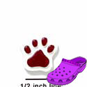 CROC-3157 - Paw Maroon Mini - Crocs<SMALL><SUP>TM</SUP></SMALL> Decoration Charm (12 per package)