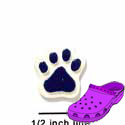 CROC-3158 - Paw Purple Mini - Crocs<SMALL><SUP>TM</SUP></SMALL> Decoration Charm (12 per package)