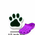 CROC-3159 - Paw Green Mini - Crocs<SMALL><SUP>TM</SUP></SMALL> Decoration Charm (12 per package)