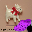 CROC-3352* - Scottie White Bow Red Mini - Crocs<SMALL><SUP>TM</SUP></SMALL> Decoration Charm (12 per package)