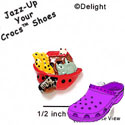 CROC-3353 - Noah's Ark Red Mini - Crocs<SMALL><SUP>TM</SUP></SMALL> Decoration Charm (12 per package)