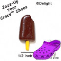 CROC-3371 - Ice Cream Bar Chocolate Bite - Crocs<SMALL><SUP>TM</SUP></SMALL> Decoration Charm (12 per package)