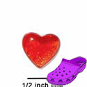 CROC-3385 - Heart Glitter Red Mini - Crocs<SMALL><SUP>TM</SUP></SMALL> Decoration Charm (12 per package)