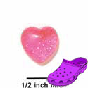 CROC-3388 - Heart Glitter Pink Mini - Crocs<SMALL><SUP>TM</SUP></SMALL> Decoration Charm (12 per package)