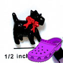 CROC-3390* - Scottie Black Bow Red Mini - Crocs<SMALL><SUP>TM</SUP></SMALL> Decoration Charm (12 per package)