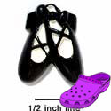 CROC-3586 - Ballet Shoes Black Bow Medium - Crocs<SMALL><SUP>TM</SUP></SMALL> Decoration Charm (12 per package)