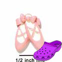 CROC-3873 - Ballet Shoes Pink Bow Small - Crocs<SMALL><SUP>TM</SUP></SMALL> Decoration Charm (12 per package)