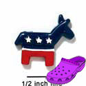CROC-3927* - Democrat Donkey Mini (Left & Right) - Crocs<SMALL><SUP>TM</SUP></SMALL> Decoration Charm (12 per package)