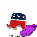 CROC-3928* - Republican Elephant Mini (Left & Right) - Crocs<SMALL><SUP>TM</SUP></SMALL> Decoration Charm (12 per package)