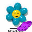 CROC-3975 - Daisy Smile Blue - Crocs<SMALL><SUP>TM</SUP></SMALL> Decoration Charm (12 per package)