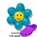 CROC-3975 - Daisy Smile Blue - Crocs<SMALL><SUP>TM</SUP></SMALL> Decoration Charm (12 per package)