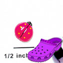 CROC-3990 - Ladybug Pink Mini - Crocs<SMALL><SUP>TM</SUP></SMALL> Decoration Charm (12 per package)