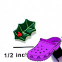 CROC-4479 - Holly Leaf Mini Matte - Crocs<SMALL><SUP>TM</SUP></SMALL> Decoration Charm (12 per package)