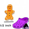 CROC-4497 - Gingerbread Boy Mini Matte - Crocs<SMALL><SUP>TM</SUP></SMALL> Decoration Charm (12 per package)