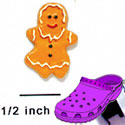 CROC-4500 - Gingerbread Girl Mini Matte - Crocs<SMALL><SUP>TM</SUP></SMALL> Decoration Charm (12 per package)