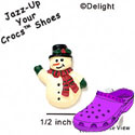 CROC-4517* - Snowman Waving Matte Mini - Crocs<SMALL><SUP>TM</SUP></SMALL> Decoration Charm (12 per package)