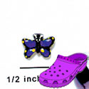 CROC-4860 - Butterfly Monarch Purple Mini - Crocs<SMALL><SUP>TM</SUP></SMALL> Decoration Charm (12 per package)