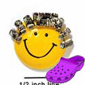 CROC-4943 - Smiley Face Curlers - Crocs<SMALL><SUP>TM</SUP></SMALL> Decoration Charm (12 per package)