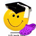 CROC-4982 - Smiley Face Graduate - Crocs<SMALL><SUP>TM</SUP></SMALL> Decoration Charm (12 per package)