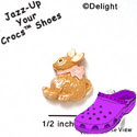CROC-5126 - Bunny Brown Pink Bow Mini (Left & Right) - Crocs<SMALL><SUP>TM</SUP></SMALL> Decoration Charm (12 per package)