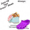 CROC-5180* - Bear Present Pink & Blue Mini (Left & Right) - Crocs<SMALL><SUP>TM</SUP></SMALL> Decoration Charm (12 per package)