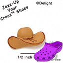 CROC-5419 - Cowboy Hat Tan Matte Mini (Left & Right) - Crocs<SMALL><SUP>TM</SUP></SMALL> Decoration Charm (12 per package)