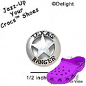 CROC-5427 - Texas Ranger Badge Small Matte - Crocs<SMALL><SUP>TM</SUP></SMALL> Decoration Charm (12 per package)