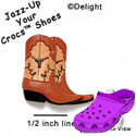 CROC-5455 - Boots Longhorn Matte Mini (Left & Right) - Crocs<SMALL><SUP>TM</SUP></SMALL> Decoration Charm (12 per package)
