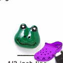 CROC-5615 - Medium Frog Face - Clog Shoe Decoration Charm 