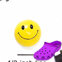 CROC-5617 - Medium Domed Smiley Face - Clog Shoe Decoration Charm 