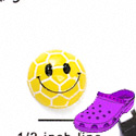 CROC-5618 - Medium Smiley Face Soccerball - Clog Shoe Decoration Charm 