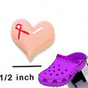 CROC-5621 tlf - Pink Heart with Ribbon - Crocs<SMALL><SUP>TM</SUP></SMALL> Decoration Charm (12 per package)