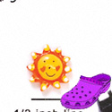 CROC-5622 - Mini Happy Face Sun - Clog Shoe Decoration Charm 