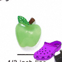 CROC-5624 - Small Translucent Green Apple - Clog Shoe Decoration Charm 