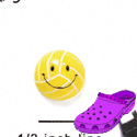 CROC-5626 - Mini Smiley Face Volleyball - Clog Shoe Decoration Charm 