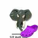 CROC-9418 - Elephant Face Mini - Crocs<SMALL><SUP>TM</SUP></SMALL> Decoration Charm (12 per package)