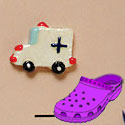 CROC-9741 - Ambulance Cross Mini - Crocs<SMALL><SUP>TM</SUP></SMALL> Decoration Charm (12 per package)
