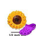 CROC-9744 - Flower Sunflower Yellow Mini - Crocs<SMALL><SUP>TM</SUP></SMALL> Decoration Charm (12 per package)