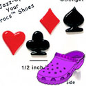 CROC-9757 - Card Suit Red & Black Asst Min - Crocs<SMALL><SUP>TM</SUP></SMALL> Decoration Charm (12 per package)