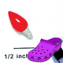 CROC-9761 - Light Silver Red Mini - Crocs<SMALL><SUP>TM</SUP></SMALL> Decoration Charm (12 per package)